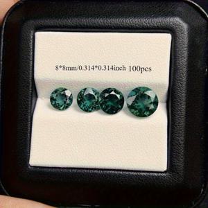 TEMU 원단 컷 대량 세트로 구성된 고품질 콜롬비아 그린 실험실 성장 유리 비즈 100개입 - 주얼리 제작 및 고급 추가 요소에 적합한 고품질 대안, 눈부신 컷 스톤 특징, 주얼리 제작 필수품