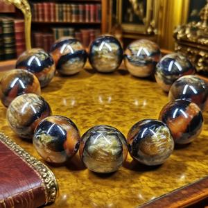 TEMU 20mm 럭셔리 팔찌 - 황제 블랙 골든 시트리 레진 화석 천연석 비즈 주얼리, 스타일 부자 품위 평화 행복의 상징 / 펜던트 휴식 아이템, 손목용 봄맞이 설날 선물 발렌타인데이 여성 소녀 어머니 아버지 크리스마스 할로윈 이스터 하누카 추수감사절 가족 장식 랜덤 패턴