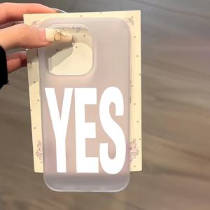 TEMU 휴대폰 케이스 - YES 영문 글자가 특징인 디자인, 초박형, 낙하 방지 완벽 보호, iPhone 16, 11, 13, 15, 15 Plus, 15 Pro, 15 Pro Max, 12, 14 Pro Max, 11 Pro Max, 12 Pro, 12 Pro Max, 13 Pro에 적합