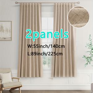 TEMU 2개 세트 솔리드 컬러 인조 리넨 그레이 코팅 커튼, 100% 독특한 풀 커튼, 고중량 240g 폴리에스터 원단, 단열 및 방풍 기능, 거실 침실 발코니 파티션 커튼, 로드 포켓 후크 다중 걸이 방식, 창문 장식,방 어둡게 만드는 커튼,세련된 드레이프,현대적인 창문 커버링,내구성 있는 소재,헤비듀티 커튼,열차단 커튼,아파트 생활,침실 필수품