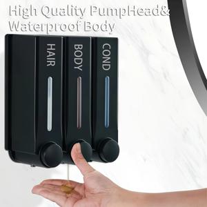 TEMU ABS 소재 벽걸이 호텔 주방 비누 디스펜서, 벽걸이 샤워젤 샴푸 누르는 타입 비누 액체 디스펜서, 호텔 손 비누 욕실 샴푸 벽걸이 비누 액체 디스펜서 편리한 교체