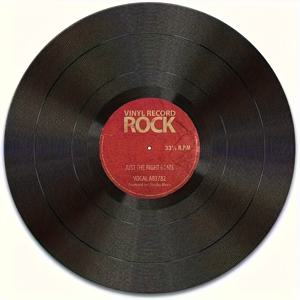 TEMU 빈티지 레코드 마우스 패드 - 미끄럼 방지 고무 베이스, 레트로 레드 앤 블랙 디자인, 'Just The Right Beats' 텍스트가 특징입니다. 집, 사무실 및 게이밍 데스크 장식에 완벽하며, 컴퓨터 사용에 이상적인 데스크탑 마우스 패드입니다.