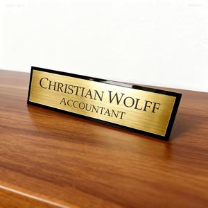 TEMU 이름 및 직함 플라크 - 이중 레이어 아크릴 데스크 네임플레이트 스탠드 포함, 사무실, 리셉션, 회의실용 이름/직함 표지 - 전문가, 리셉션, 기업 브랜딩을 위한 내구성 있는 네임 태그