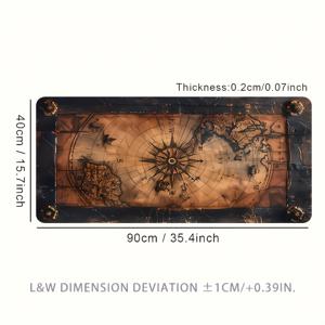 TEMU XXL 대형 빈티지 해양 지도 마우스 패드 - PC/노트북 호환, 미끄럼 방지 게이밍 데스크 매트, 두꺼운 매끄러운 표면 (35.4