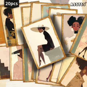 TEMU 20팩 ASSTSS 빈티지 1950년대 레트로 핀업 엽서 - 4x6인치 1950년대 여성 수집용 아트 북렛, 50년대 패션, 헤어스타일 & 메이크업 룩이 담긴 20장의 개별 카드, 스크랩북, 잡 저널, 공예용 (미드센추리 메일 아트)