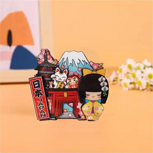 TEMU 2D 평면 일본 문화 창의적 냉장고 자석, 일본 명소, 아크릴 소재, 컴팩트, 휴대용, 여행 기념품, 냉장고 장식, 창의적 문화 선물, 사계절 및 11개 명절에 적합, 2D 평면