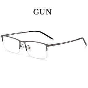 TEMU 패션 남성용 초경량 순수 티타늄 비즈니스 하프 프레임 안경테
