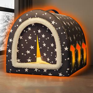 TEMU 사계절에 적합한 다용도 실내 고양이 하우스 텐트. 겨울철 따뜻함과 편안함을 제공하며 세척이 용이하며 강아지에게도 적합합니다.
