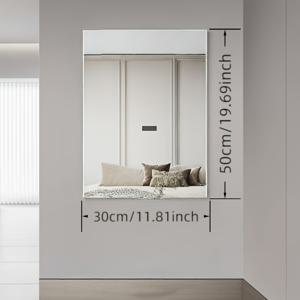 TEMU 사각 직각 디자인의 스크래치 방지 아크릴 거울, 가볍고 편리한 고화질 욕실 거울, 자가 접착 벽 거울, 파손 방지 아크릴 거울, HD 화장대 거울, 일상적인 기숙사 거울