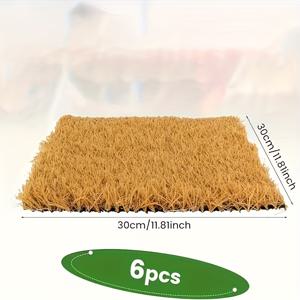 TEMU 세탁 가능한 인조 잔디 닭장 매트 6개입 - 내구성 있는 실내/실외용 닭 낳이 매트리스, 닭장, 반려동물 정원, 뒷마당에 적합 - 편안하고 세척이 쉬운 닭장 매트, 자연 잔디 외관, 사이즈: 30cm/30cm