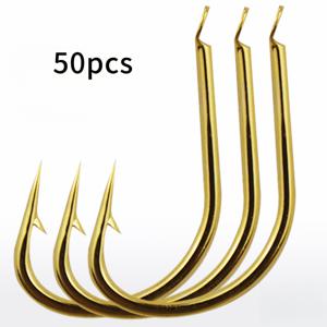 TEMU 물고기 잡이를 위한 후크 50개입, 옥수수 미끼에 적합, 바브가 있는 대량 포장, 잉어 및 청어와 같은 큰 물고기를 잡기 위한 정품 진해 후크