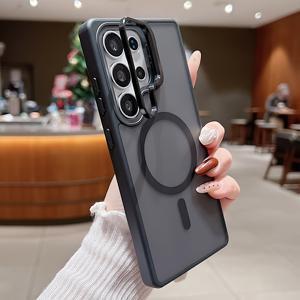 TEMU 휴대폰 케이스 - 완전히 새로운 폰 커버. 자석 유도 기능과 숨겨진 휴대폰 스탠드가 특징이며, 누구나 사용할 수 있도록 디자인되었습니다. S25 Plus, S24 Plus, S25 Ultra, S24 Ultra, S24 FE를 포함한 삼성 갤럭시 모델과 호환됩니다.