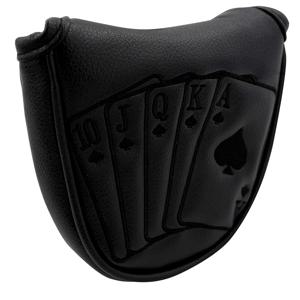 TEMU 골프 퍼터 헤드커버 포커 패턴 방수 내구성 소재 창의적인 골프 클럽 헤드 보호대 액세서리