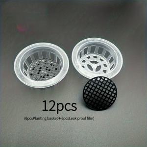 TEMU 12개 식물 재배 바구니, 수경 재배 야채 재배 바구니, 플라스틱 화분, 가정 발코니 정원 가꾸기 및 수경 재배에 적합
