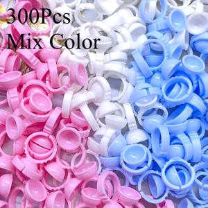 TEMU 300/600개 속눈썹 글루 컵 팬 컵 링 홀더 용기, 타투 컵 및 속눈썹 연장 용품