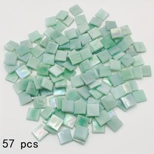 TEMU 고온 소성 퍼플 아이스 옥 유리 0.591*0.591인치 57개, 수제 DIY 장식 미술 영역 페인팅 프로젝트 수공예품 재료 사각형 재료, 창의적인 장식 퍼즐용