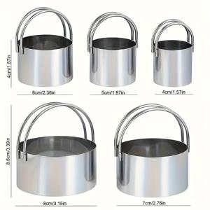 TEMU 5pcs 스테인레스 스틸 라운드 쿠키 커팅기 세트 - 인간적인 손잡이가 있는 내구성 있는 베이킹 도구 - 완벽한 모양의 과자, 쿠키 및 반죽을 위한 이상적인 휴일, 크리스마스, 할로윈, 부활절, 데이, 쿠키 장식 용품