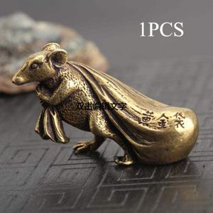 TEMU 수집용 피규어, 일본식 황동 쥐 차 친구, 재물을 부르는 쥐 창의적인 조각품 장식품, 정교하고 고급스러운 돈주머니 장식. 크리스마스 선물, 할로윈 선물, 발렌타인데이 선물을 위한 재미있는 선택. 가정용 수제 차 친구, 창의적인 차 친구