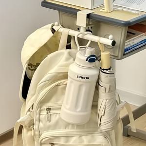 TEMU 조절 가능한 학교 가방 걸이 | 철제 벽걸이형 책상 옆 수납 랙, 미끄럼 방지, 간편한 설치, 20kg 용량