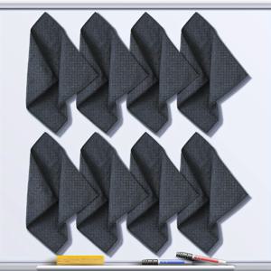 TEMU 2개 자석 마이크로화이버 천, 건조 지우기 블랙보드 천, 홈 및 오피스용 화이트보드 와이프, 재사용 및 세탁 가능, 교육용품, 검정과 회색