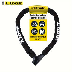 TEMU ETOOK 헤비듀티 자전거 자물쇠 - & 산악용 - 두꺼운 합금 체인 자물쇠 포함, 키 잠금 - 도난 방지 잠금 - 전기자전거, , 산악용 연장형