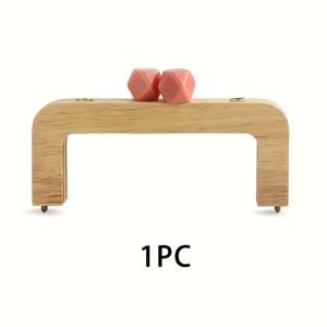 TEMU 1개 19.6Cm*11Cm 나무 비즈 매칭 걸쇠 지갑 핸드백 프레임 손잡이 여름 수제 빈티지 가방 손잡이 교체 (컬러풀 비즈 포함), 지갑 제작, DIY 지갑 제작