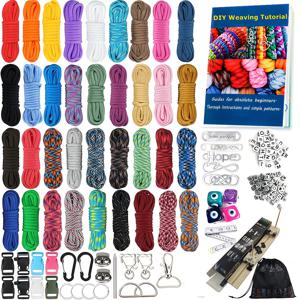 TEMU 550개 다기능 로프 키트 및 설명서 - 36가지 색상, DIY 우산 로프 팔찌, 랜야드, 개 목걸이, 7중 로프 완벽 액세서리