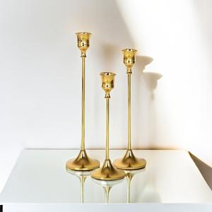 TEMU 3개의 금색 코날형 촛대 홀더 세트, 결혼식, 생일 파티, 할로윈, 추수감사절, 크리스마스 행사에 적합한 빈티지 장식용 센터피스.