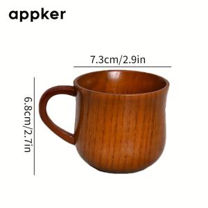 TEMU Appker 나무 커피 머그 1개, 여름 겨울용 심플 빈티지 컵, 선물용 - 라마단, 어머니의 날에 최적