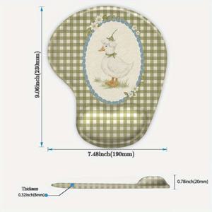 TEMU 1개 귀여운 오리 디자인 마우스 패드 - 손목 지지대 포함, 인체공학적 미끄럼 방지 베이스 & 휴대용 휴대가 편리한 게이밍 & 오피스 데스크, 집, 여행, 컴퓨터 사용에 적합 - 손목 액세서리