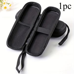 TEMU 튼튼한 방수 EVA 하드 쉘 케이스 - 블랙 우븐 PVC 보관 가방, 디지털 도구 및 추가품에 적합, 공구 정리함, 무지, 가정 정리 용품