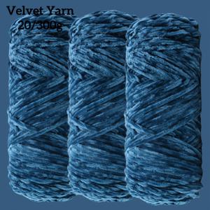 TEMU 3개 세트 소프트 벨벳 쉐닐 얀 - 각 롤 100그램, 총 300그램, 뜨개질 및 코바늘 뜨개질에 적합 - 초보자에게 친화적인 고급스러운 공예 얀, 스웨터, 스카프, 모자, 인형, 가방 제작에 적합