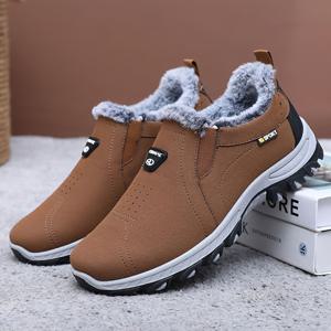 TEMU 남성용 겨울 보온 앵클 부츠 - 튼튼한 갑피, 두꺼운 단열재 및 미끄럼 방지 텍스처 패턴, 신고 벗기 쉬움, 쿠션성 깔창, 하이킹, 워킹, 캐주얼 겨울화에 적합. 다양한 지형용 - 눈과 얼음 표면에 이상적인 선택. 편안하고 내구성 있는 남성용 겨울 신발, 남성용 하이킹화, 야외 설상 스포츠, 눈 오는 출퇴근 및 다양한 상황에 적합