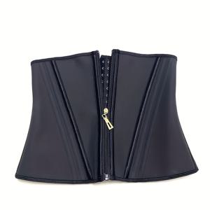 TEMU 1개 여성용 라텍스 13본 코르셋 웨이스트 트레이너 - 지퍼 & 3열 벨크로 클로저, 요가 및 운동용 하드 텀미 컨트롤 셰이프웨어, 자세 지원 바디 시처