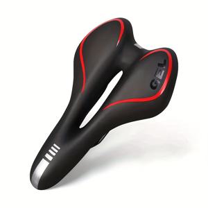 TEMU 1개 편안한 자전거 시트 - 남녀 모두에게 적합, 듀얼 충격 흡수 기능이 있는 넓은 자전거 쿠션 - 메모리 폼 안감, 방수 자전거 시트, 실내, 피트니스, 산악 자전거 및 로드 자전거에 이상적