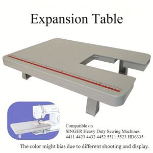 TEMU SINGER 헤비듀티 재봉틀 테이블 - 높이 조절 가능 (33%-50%) 테이블탑 확장 플랫폼, 4411/4423/4432/4452/5511/5523/HD6335와 호환, 소형 공간용 컴팩트 휴대용 책상, DIY 의류 제작 및 퀼팅 (그레이)