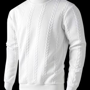 TEMU 핫! 브랜드의 새로운 디자인 남성용 하이 라운드넥 풀오버 스웨트셔츠 후디 패션 패션 헴프 플라워 디자인 남성 가을 겨울 캐주얼 풀오버 후디 자카드 스웨터