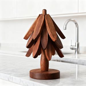 TEMU 냄비, 팬, 뜨거운 요리용 내열 원목 플레이스매트 - 고하중 원목 테이블용 (테이블상판) - 식탁용으로 이상적