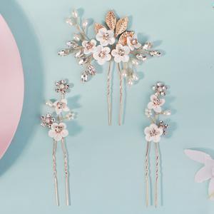 TEMU 3개/세트 숲 스타일 모조 소프트 클레이 꽃 머리핀 세트, 파티 및 이벤트를 위한 패셔너블한 추가, 선물 사진 촬영 헤어 장식