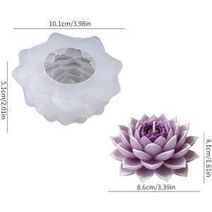 TEMU 대형 연꽃 몰드 - 대형 사이즈 실리콘 레진 몰드, 레진/비누/왁스/캔들 제작에 적합, 복잡한 3단계 연꽃 디자인으로 쉬운 탈형, 제니 캔들 DIY 공예, 스파 릴렉스, 연꽃 선물 상자 제작용