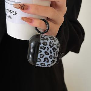 TEMU 가을/겨울 빈티지 블랙 앤 블루 프린트 + 후프 이어폰 케이스, 애플 에어팟 프로 3 케이스 / 에어팟 프로 2 케이스 / 에어팟 4 케이스 / 에어팟 3 케이스 / 에어팟 2 케이스 / 패션 여성용 이어폰 케이스 / 이어폰 케이스 / 애플 이어폰 케이스 / 애플 이어폰 커버