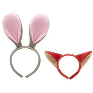 TEMU 여우 귀 2개, 헤어밴드 여우 머리띠, 폭신폭신한 동물 귀, 할로윈 코스튬 액세서리