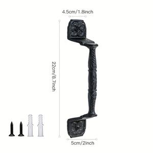 TEMU 헤비 듀티 8.7인치 농장 문 손잡이 | 딥 브라운 주철, 컨트리 스타일, 빈티지 게이트 및 야외 차고 캐비닛 서랍 손잡이