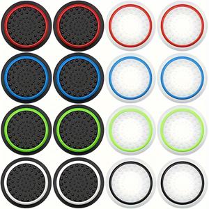 TEMU 16개 XAHPOWER 야광 실리콘 엄지 그립 PS4용 - 재사용 가능한 스냅온 컨트롤러 캡, 생생한 색상 (레드, 그린, 옐로우, 오렌지) - 향상된 그립감 및 편안함을 위한 내구성 있는 게이밍 추가, 게이밍 추가, 재미있는 디자인, 부드러운 질감