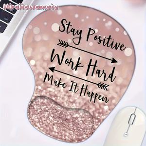 TEMU 인체공학적 마우스 패드, 손목 지지대 포함, 미끄럼 방지 베이스가 있는 귀여운 마우스 패드 (가정, 사무실, 작업, 타이핑용). 사무실용 데스크 매트, 가정용 미술 용품 마우스 패드 (아름다운 꽃무늬)