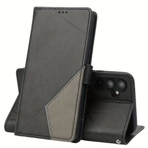 TEMU 폰 케이스: 럭셔리 스플라이싱 합성 가죽 지갑형 플립 폰 케이스, 카드 슬롯 홀더 및 마그네틱 버클 포함, 랜야드 포함, 삼성 갤럭시 A31/A51 4G/A71 4G/A23/A33/A53/A73/A24/A34/A54/A33/A53/A73/A34/A54/노트 8/노트 9/노트 10 플러스/노트 10 라이트/노트 20 울트라용