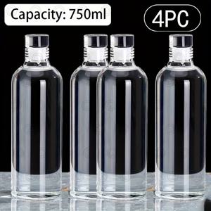 TEMU 2개 또는 4개 팩 25.36 Oz 대용량 누출 방지 붕규산 스포츠 물 세트, 밀폐 디자인으로 누출 방지, 가볍고 휴대 가능. 커피, 주스, 우유, 차 및 기타 음료에 적합, 야외 피트니스에 이상적인 동반자