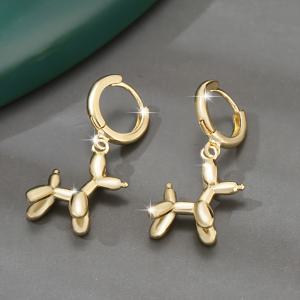 TEMU 세련된 끝을 가진 빈티지 스타일 구리 풍선 강아지 펜던트 귀걸이 한 쌍, 여성에게 데이트 선물로 완벽