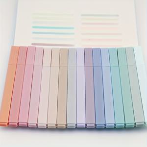 TEMU 16색상 플루오레센트 스퀘어 펜, 미세한 베벨 팁, 번짐 방지, 다이어리·학교·사무용품, 이스터·할로윈·크리스마스 선물