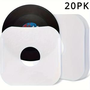 TEMU 10/20/50개 12인치 비닐 레코드 내부 슬리브, 라운드 코너와 센터 홀이 있는 크래프트 종이 비닐 레코드 보호 커버, LP 레코드 보관용 라운드 코너 앨범 커버, LP 및 싱글 컬렉션을 보호하는 레코드 재킷